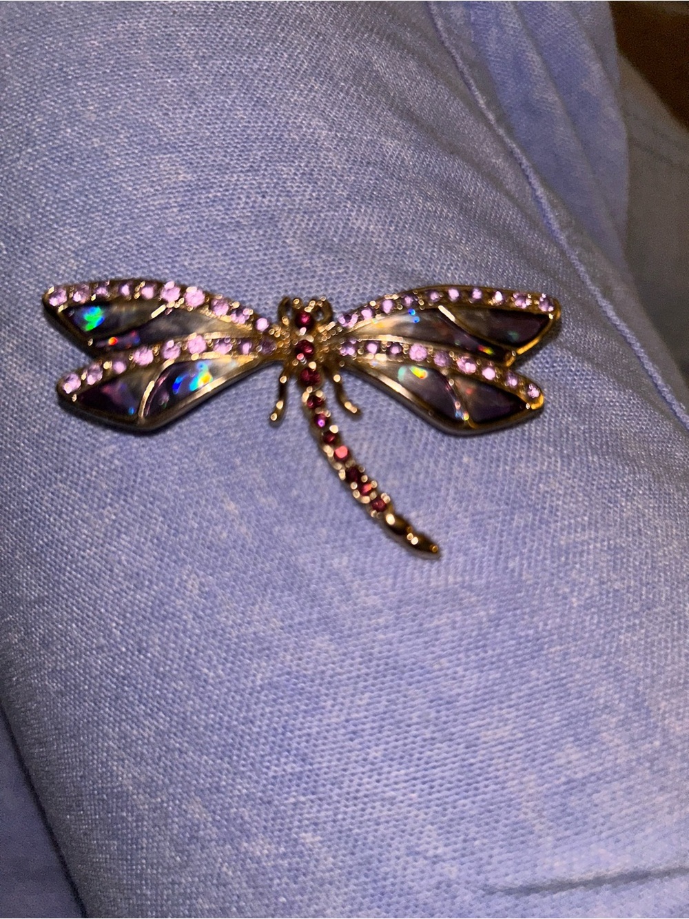 Monet Purple and Pink Dragonfly Brooch